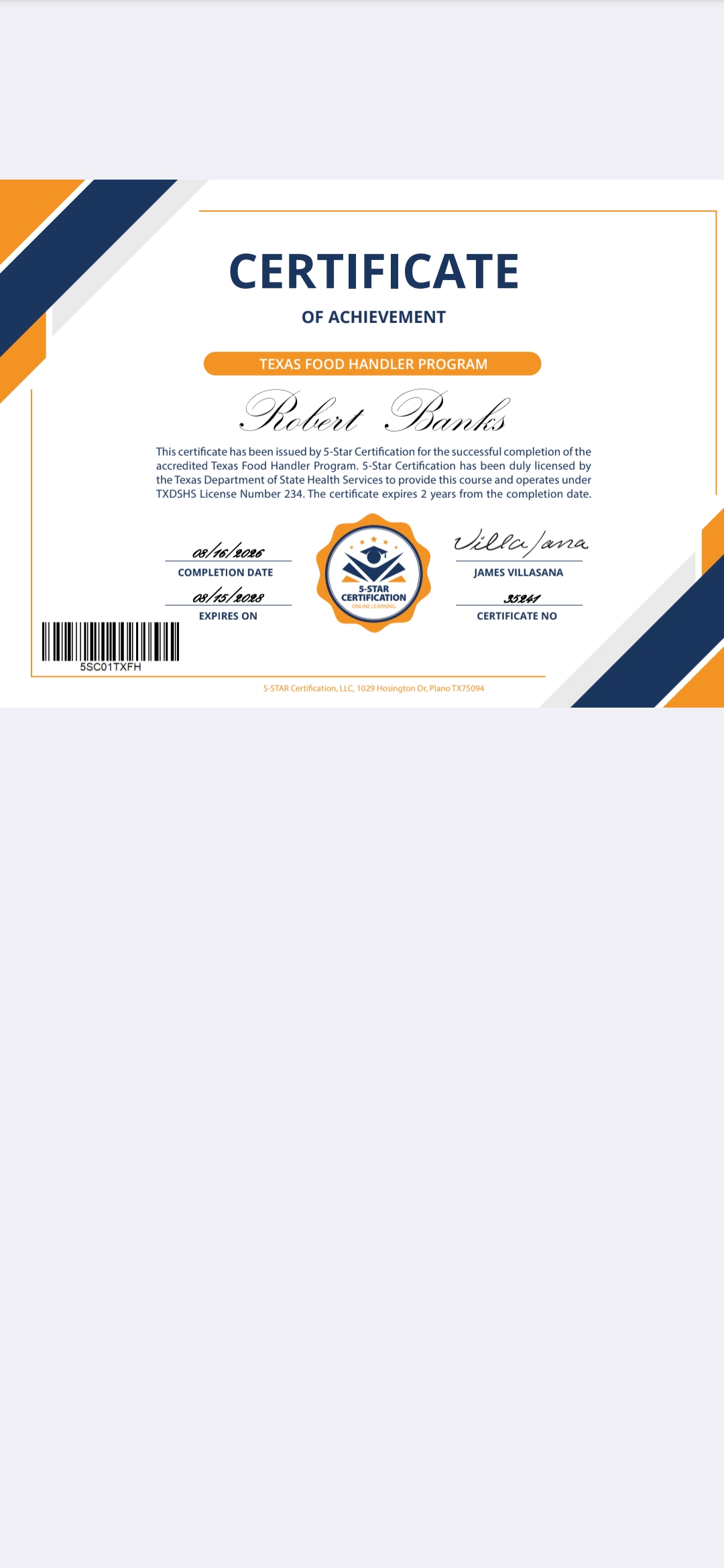 Robert — Limpieza work in Cypress, TX